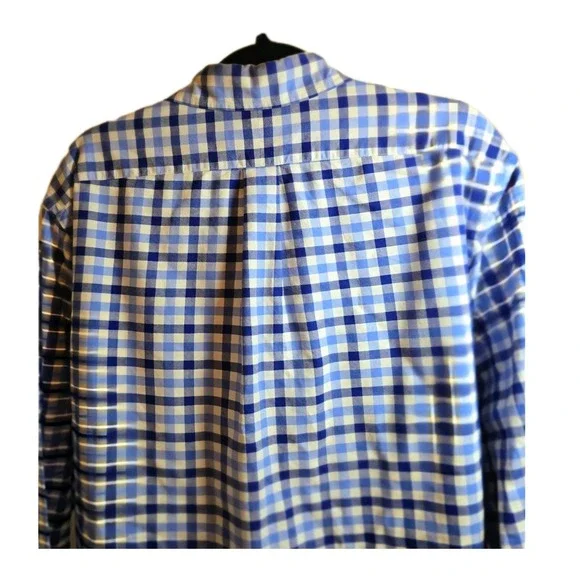 Ralph Lauren‎ Men's XL Gingham Button Down Shirt Blue Classic Fit Cotton - Picture 9 of 10